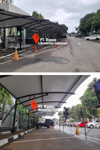 Area Parkir Mobil PUSBEKANGAD Pangkalan Militer Jakarta Timur, Luas 322,35 m2